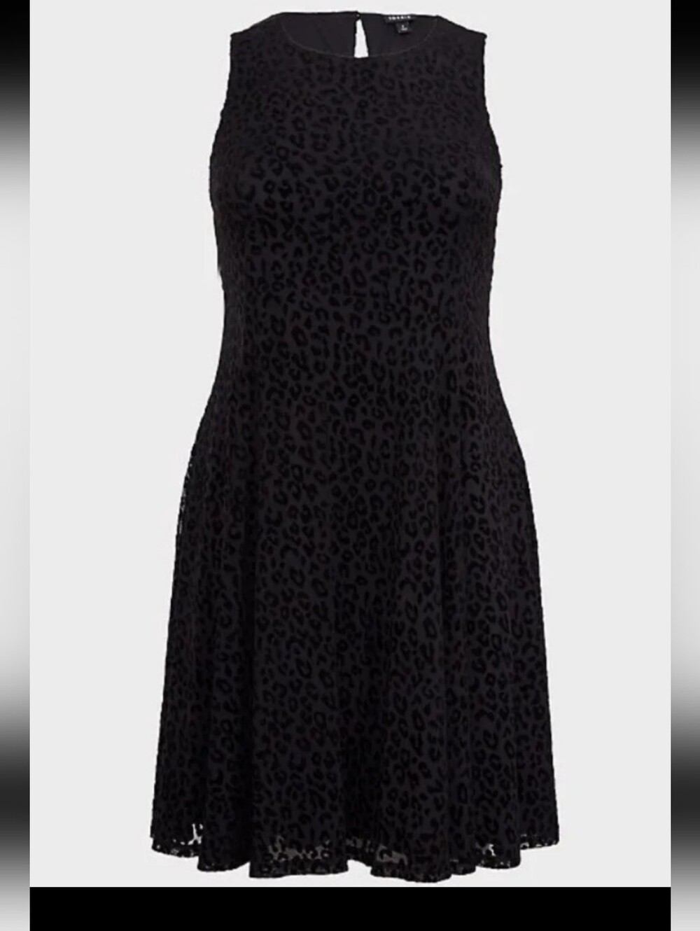 Torrid Medium Plus 00 Black Velvet Overlay Trapese Dress LBD